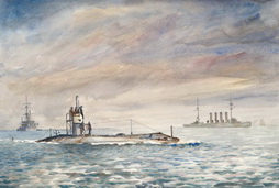 BRITISH A-CLASS SUBMARINE AND ARMORED CRUISER