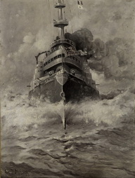 USS Oregon Racing To Scene of Action, April 1898