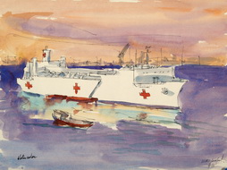 US Hospital Ship Comfort at Sitra