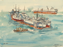 Arrival of Minesweepers at Sitra