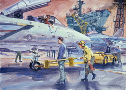 Respotting A Tomcat F-14 on USS Kennedy