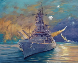 USS Missouri under Attack by Iraqi Silkworm