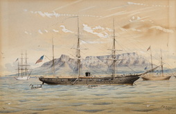 USS ENTERPRISE AT ANCHOR IN TABLE BAY SOUTH AFRICA