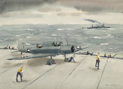 SB2U WARMING UP ON FLIGHT DECK