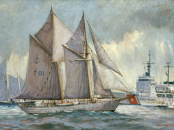 Schooner Gladen (Sweden) In Foreground