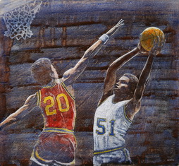 Two Men Playing Basketball
