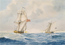 USS Surprise Capturing the Harwich Packet,1778