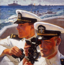 Two Naval Officers Shooting Sun