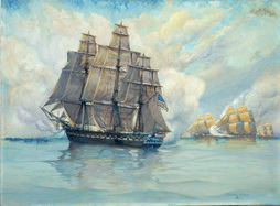 USS Constitution Kedging escape British 