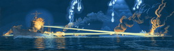 USS San Francisco In Night Battle Action
