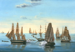 United States Frigate Constitution Chased by Fleet