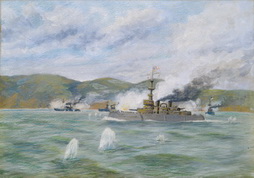 US and Spanish Warships at Santiago Bay