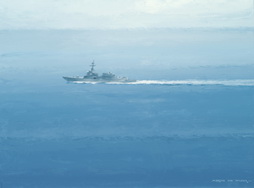USS Mustin Cuts A Swath Across the Pacific