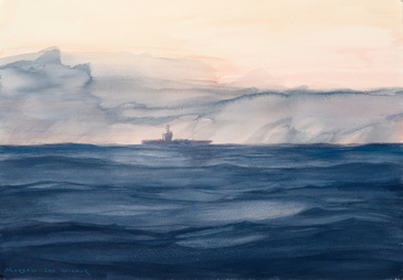 Pacific Sunrise on a Blue Sea