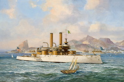 USS IOWA IN RIO DE JANIERO, BRAZIL HARBOR, 1907
