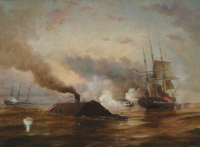 CSS VIRGINIA ENGAGES USS CONGRESS