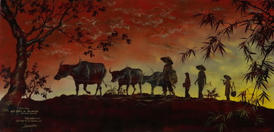 VIETNAMESE FARMER WITH OXEN - WRONG #