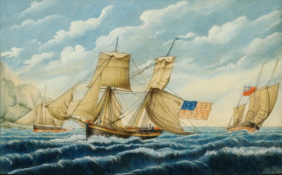 United States Sloop Pursued and Fired on by Two British Warships