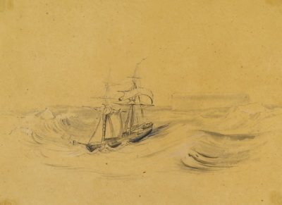 USS Porpoise in a Gale