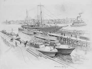 PT Boats in Dock with Tender Niagara Behind