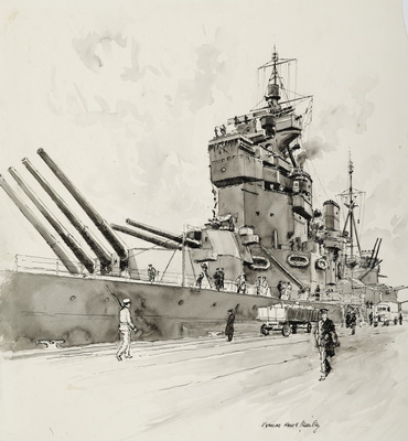 The British Battleship Duke of York on which Prime Minister Churchill came