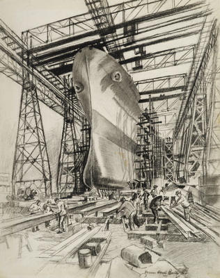 USS Alabama Bow View