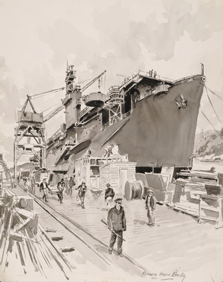 USS CARD ESCORT AIRCRAFT CARRIER NEARING COMPLETION