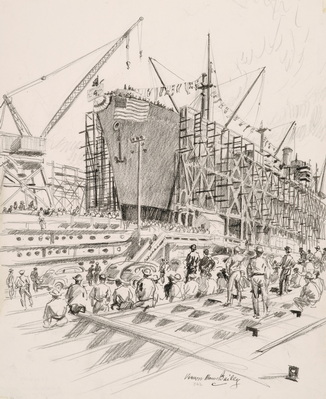 LAUNCHING OF THE ROBERT E PEARY - 4 1/2 DAY SHIP