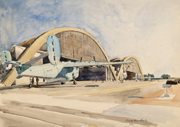 THE HANGARS; PB2Y IN THE FOREGROUND