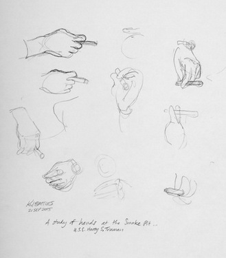 A Study of Hands at the Smoke Pit 