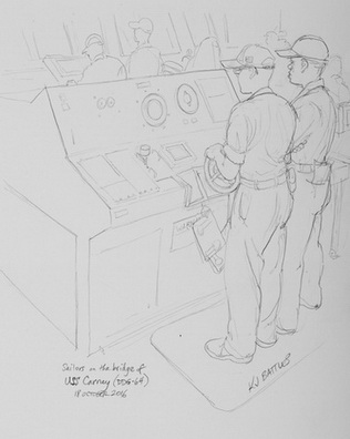 Sailors on the Bridge of USS Carney