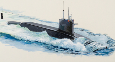 SUBMARINE UNDERWAY AT SURFACE