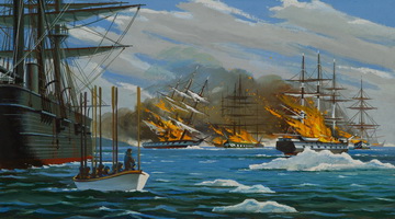 Yankee Whalers in Pacific burned by Confederate Raider Shenandoah
