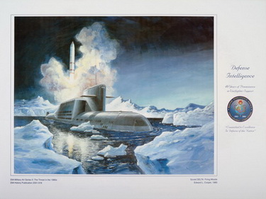 Soviet Delta Firing Missile; DIA Military Art Series II; The Threat in the 1980
