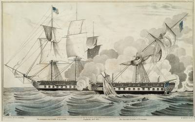 USF Constitution and HMS Java in Battle, 29 Dec 1812
