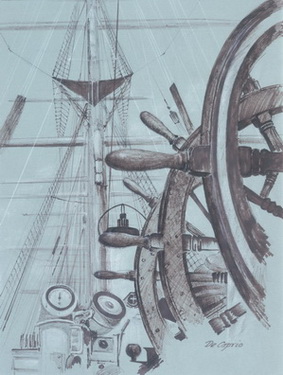 Ships Wheel & Mast