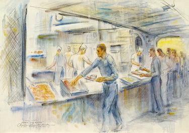 Chow Line Aboard the USS Essex