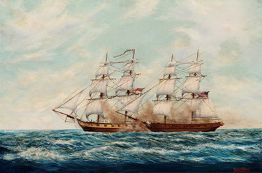 Chasseur American Privateer with British Drake, 1815