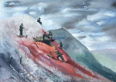 US Marines Dig In On Suicide Ridge