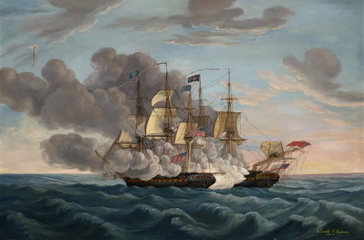 USF CONSTITUTION VS HMS GUERRIERE (BELIEVED TO BE 