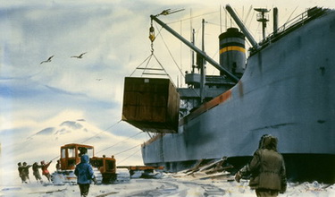 Offloading Cargo at McMurdo Sound