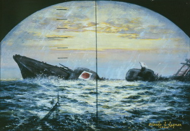 Periscope View Showing Japanese Ships