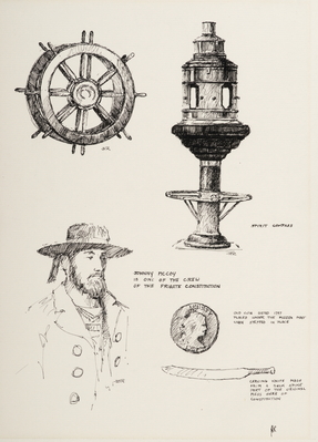 SPIRIT COMPASS & SHIP'S WHEEL