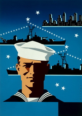 Sailor, NYC Skyline, Ship