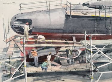 Uss Greenfish (SS-351) in Drydock - Stern 