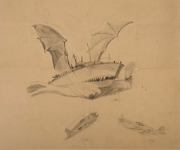 PT BOAT (WITH WINGS) AND TWO AIRPLANES