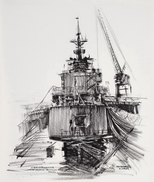 USS Moinester in Drydock