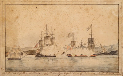 His Majesty's Ship Phoebe Engaging the American Frigate Essex, Off Valpariso South America 1814