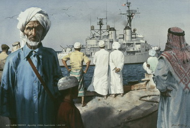 USS Lloyd Departing Jiddah, Saudi Arabia