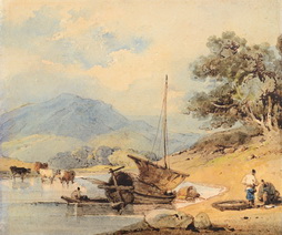 River Scene with Junk